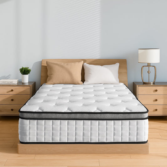 12" Twin Mattress, Euro Top Foam & Pocket Spring Hybrid Mattress in a Box, Plush Comfort, Pressure Relief and Motion Isolation
