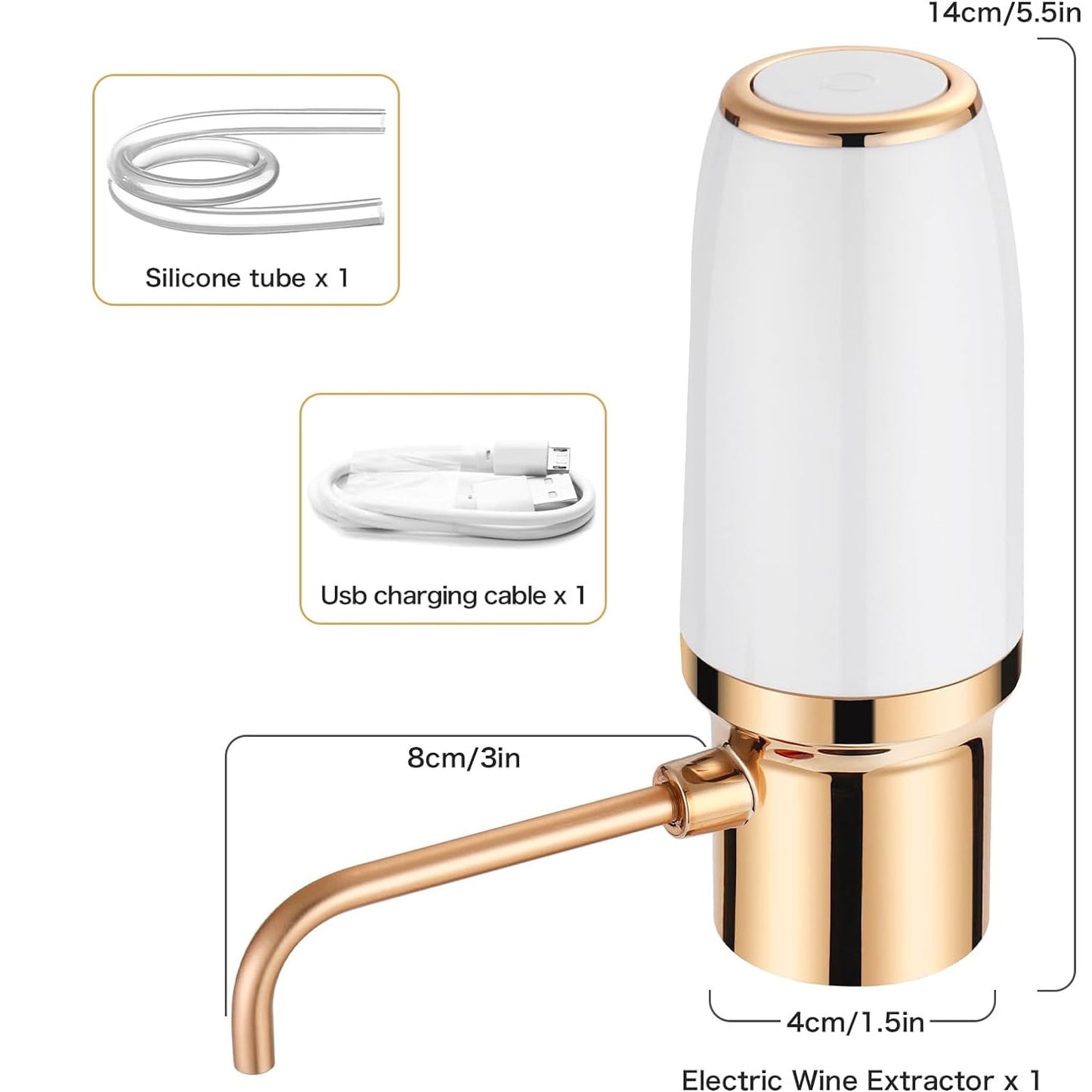 Automatic Wine Aerator Pourer Electric Smart Decanter, Dispenser Rechargeable with Micro USB Cable