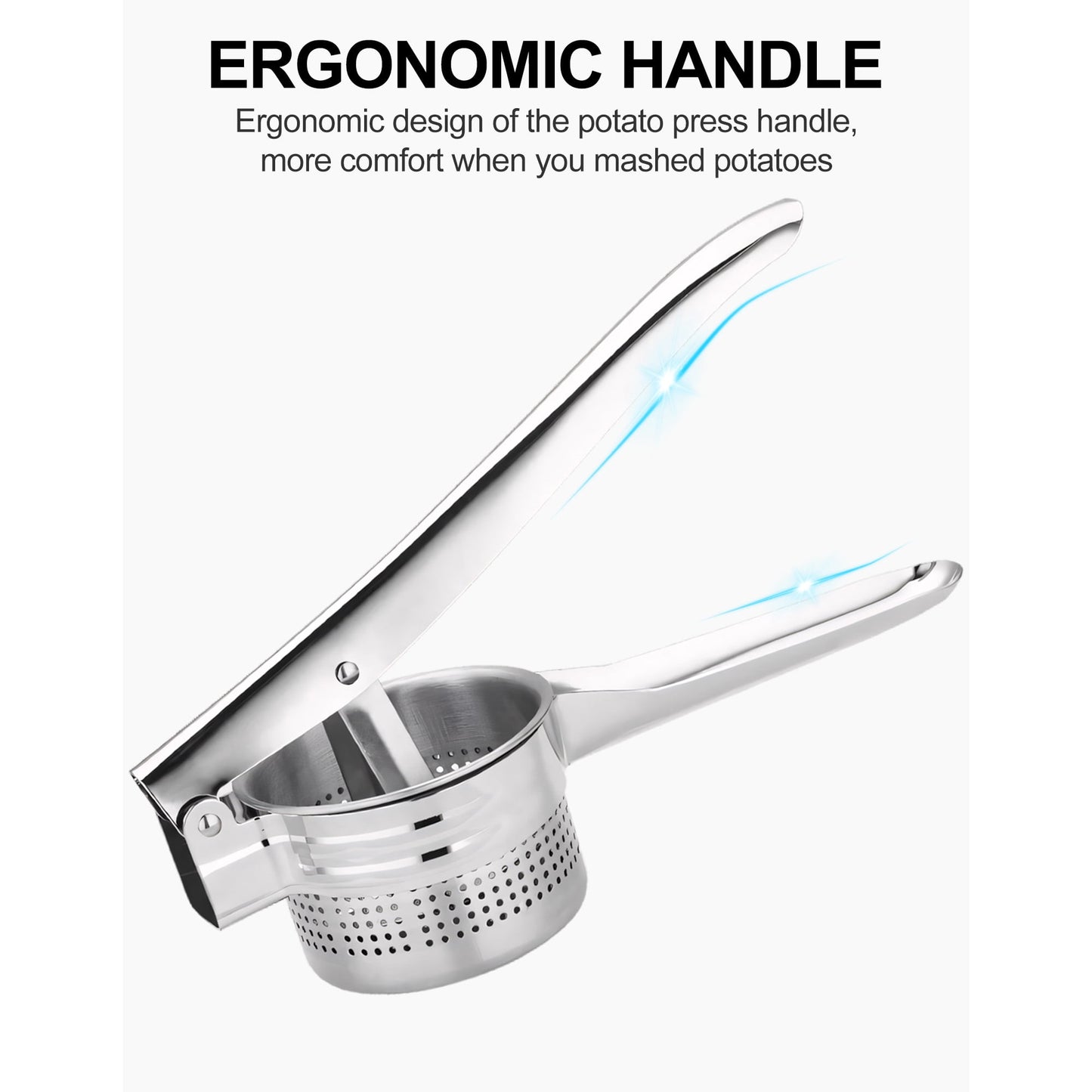 Sentryse Potato Ricer, Stainless Steel Potato Masher, Fruit and Vegetables Press Kitchen Tool, 15oz