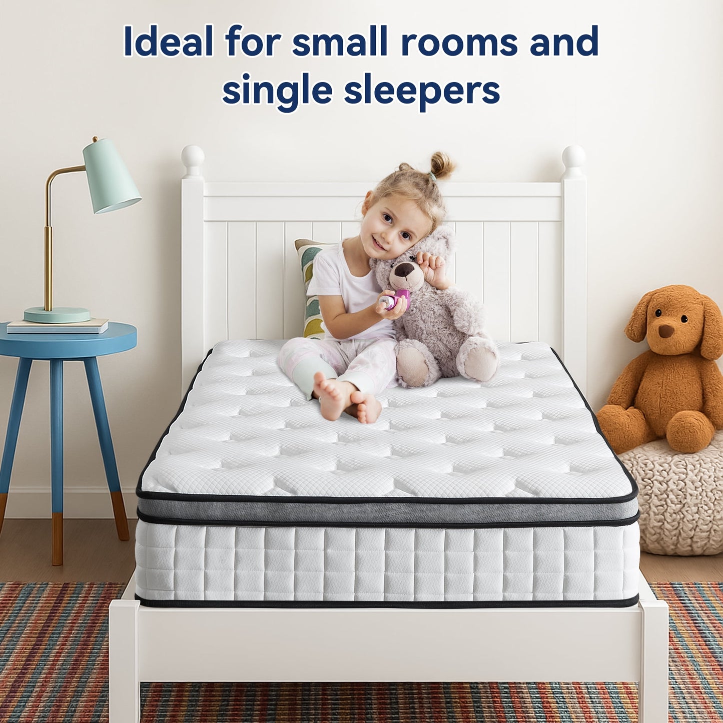 10" Twin Mattress, Euro Top Foam & Pocket Spring Hybrid Mattress in a Box, Plush Comfort, Pressure Relief and Motion Isolation