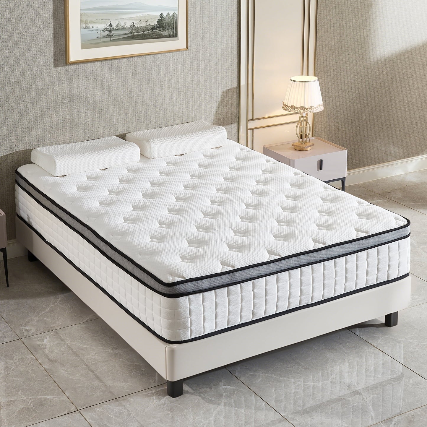 12" Queen Mattress, Euro Top Foam & Pocket Spring Hybrid Mattress in a Box, Plush Comfort, Pressure Relief and Motion Isolation