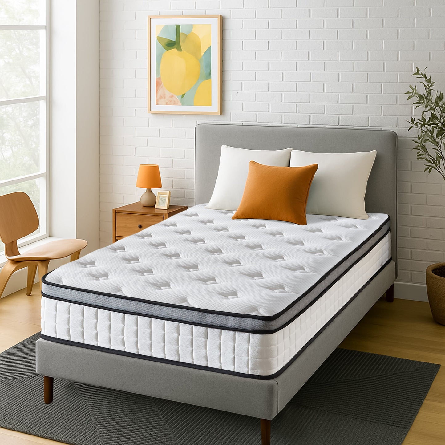 10" Twin Mattress, Euro Top Foam & Pocket Spring Hybrid Mattress in a Box, Plush Comfort, Pressure Relief and Motion Isolation