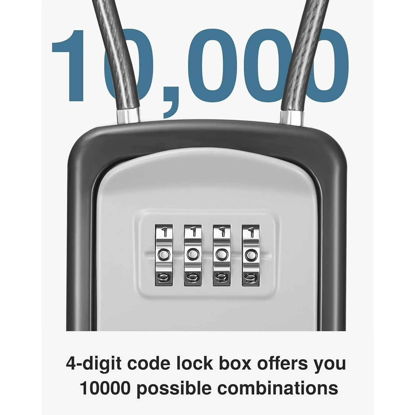 Sentryse Key Lock Box, Portable Combination Lockbox Wall-Mounted Key Storage Box, Resettable Code Safe Security Lock Box for Home, Office, Apartment