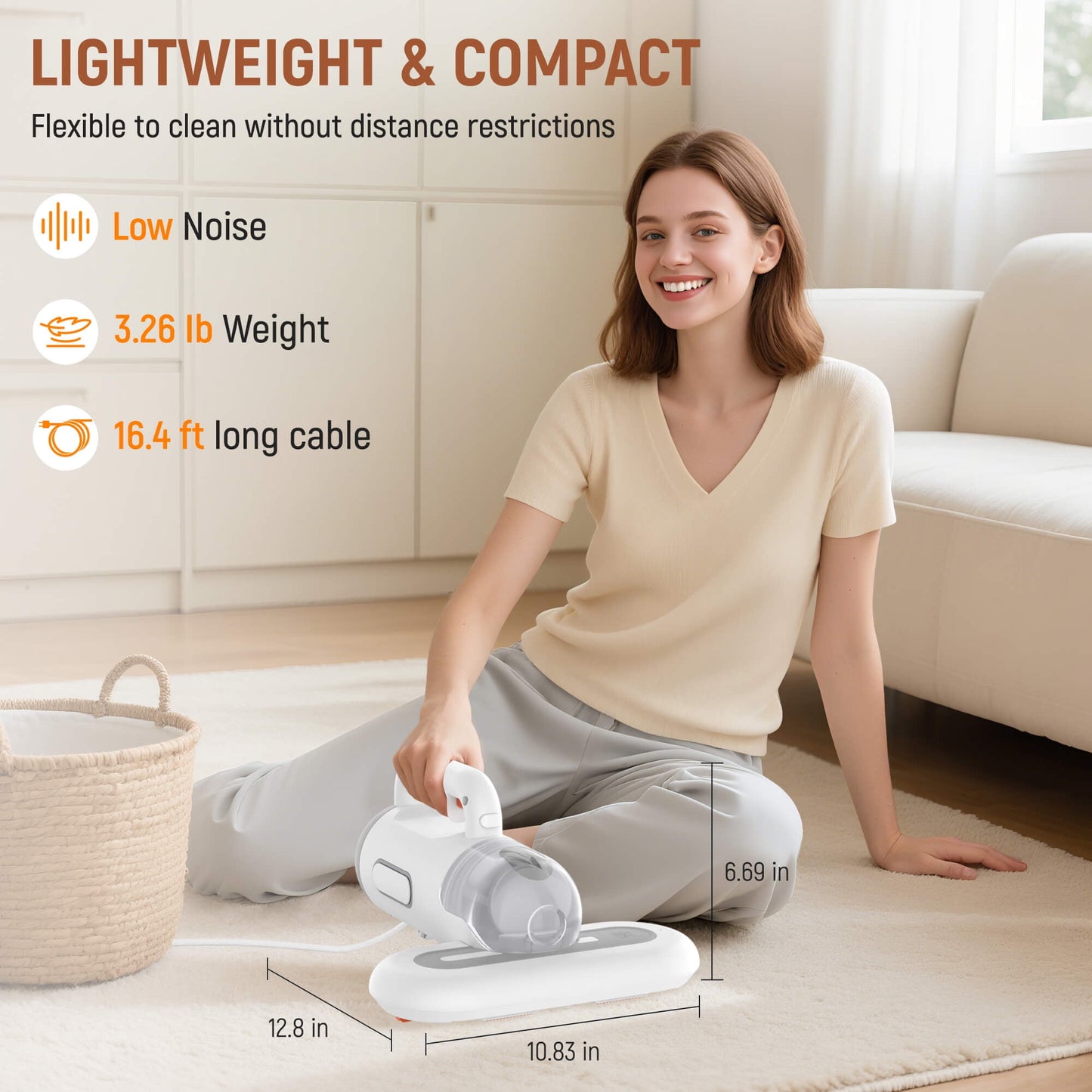 Sentryse Mattress Vacuum Cleaner, Bed Vacuum Cleaner 11Kpa Strong Suction with 253.7nm UV-C Light, Versatile Handheld Vacuums for Bed, Sofa, Couch, Pillow, 400W, Corded