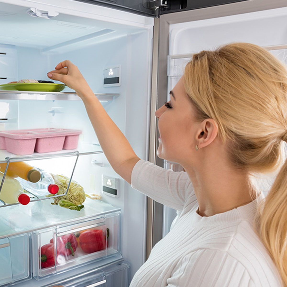 Bento Lunch Boxes, 4Pcs Reusable Bento Box with 4-Compartment for Meal Prep,Snack Containers with Lid, Microwave Dishwasher Safe (4-Color)