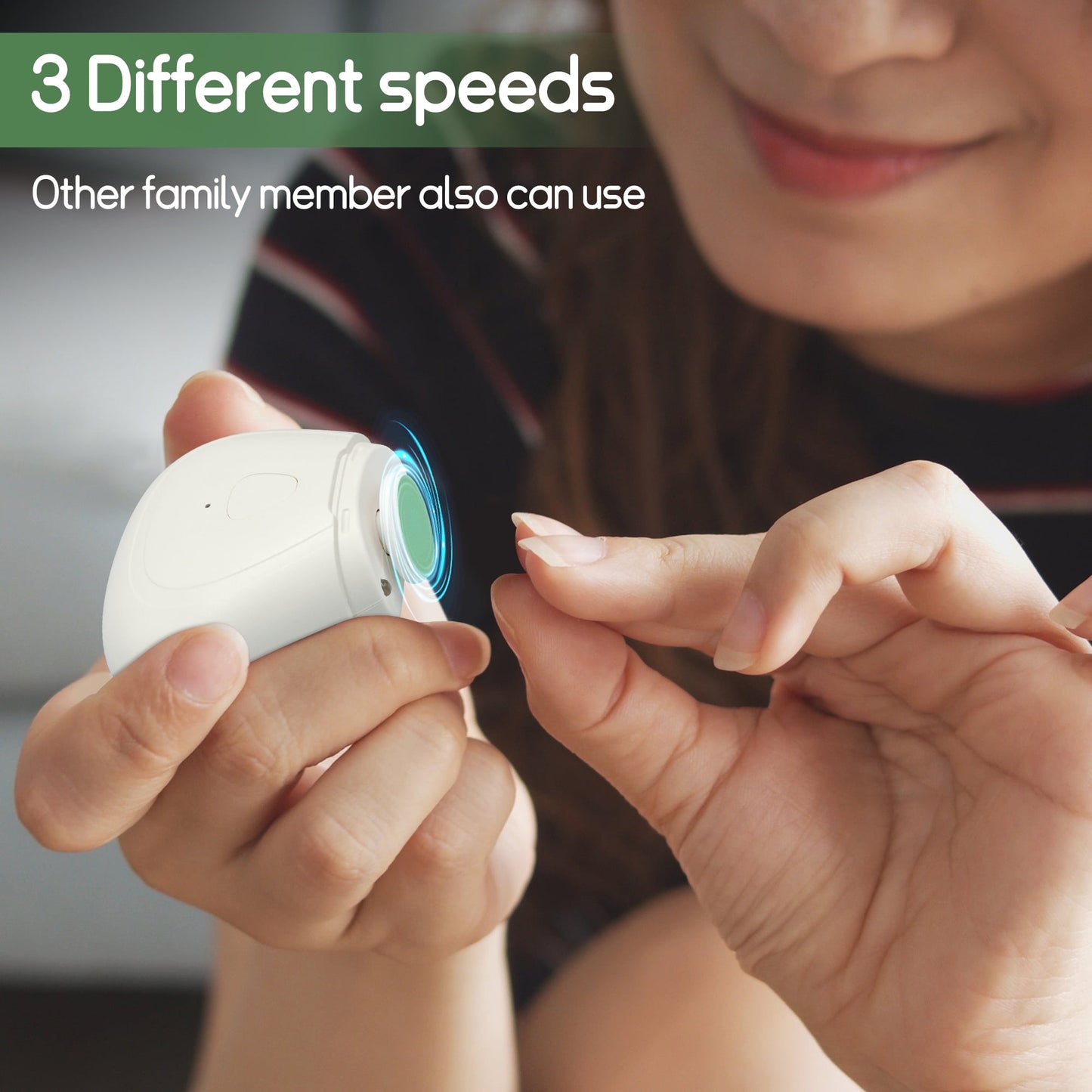 Baby Electric Nail Trimmer with LED Light, Adjustable Speed, Rechargeable Mini Baby Nail File, Baby Nail Clippers Safe for 3+ Months Old Babies (White)