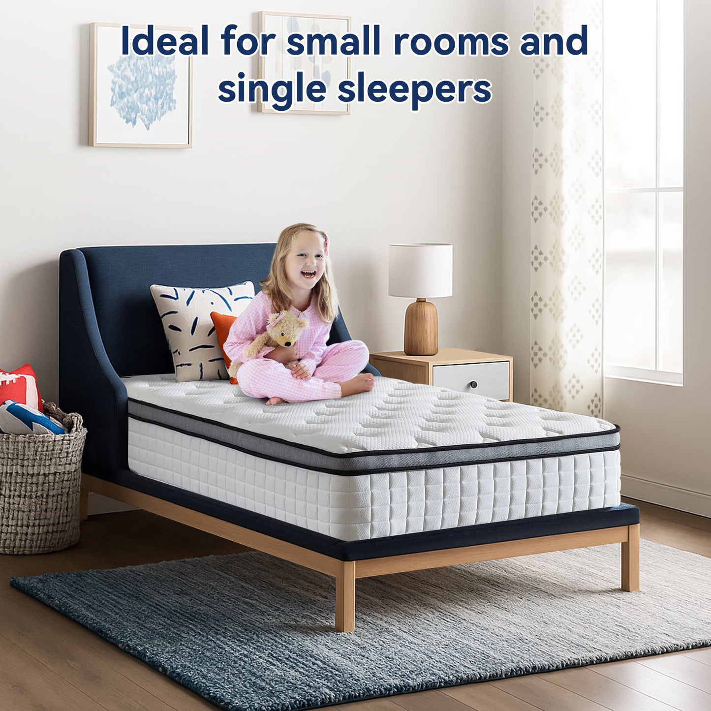 12" Twin Mattress, Euro Top Foam & Pocket Spring Hybrid Mattress in a Box, Plush Comfort, Pressure Relief and Motion Isolation