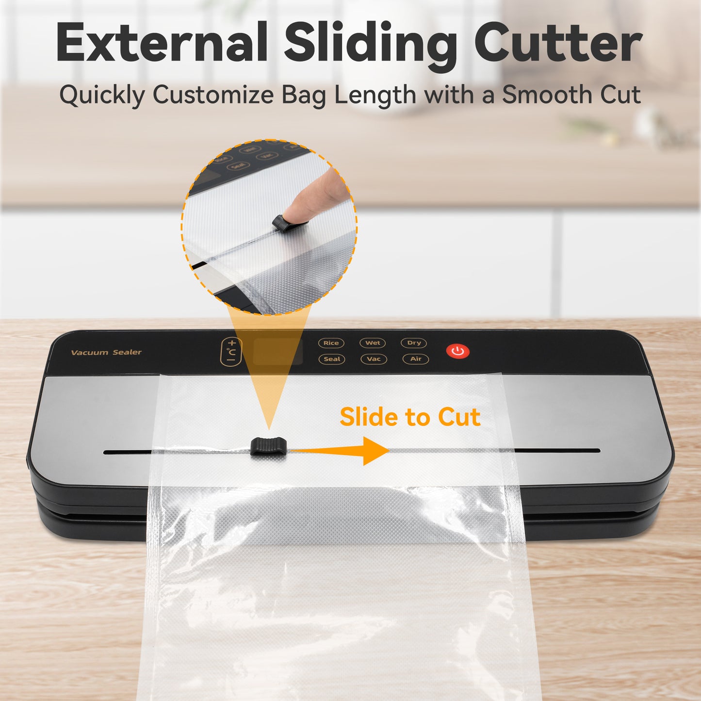 Sentryse Cordless Vacuum Sealer Machine, 75Kpa Powerful Food Saver Vacuum Sealer for Kitchen & Outdoor, Rechargeable Portable Food Sealer with Dry/Moist Modes, Built-in Cutter & 30 Vacuum Bags