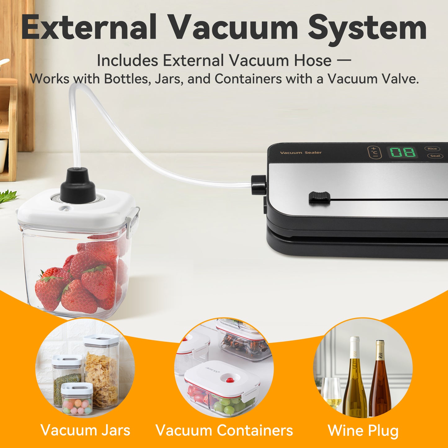 Sentryse Cordless Vacuum Sealer Machine, 75Kpa Powerful Food Saver Vacuum Sealer for Kitchen & Outdoor, Rechargeable Portable Food Sealer with Dry/Moist Modes, Built-in Cutter & 30 Vacuum Bags