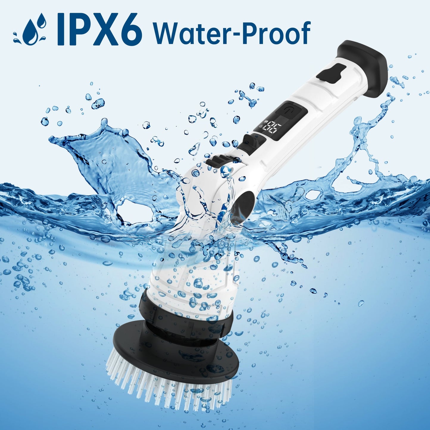 Electric Spin Scrubber, Adjustable Angle ＆ Extension Handle, 3 Speed Mode Power Electric Scrubber for Cleaning, Cordless Shower Cleaning Brush with 8 Brush Heads for Bathroom/Tub/Floor/Tile