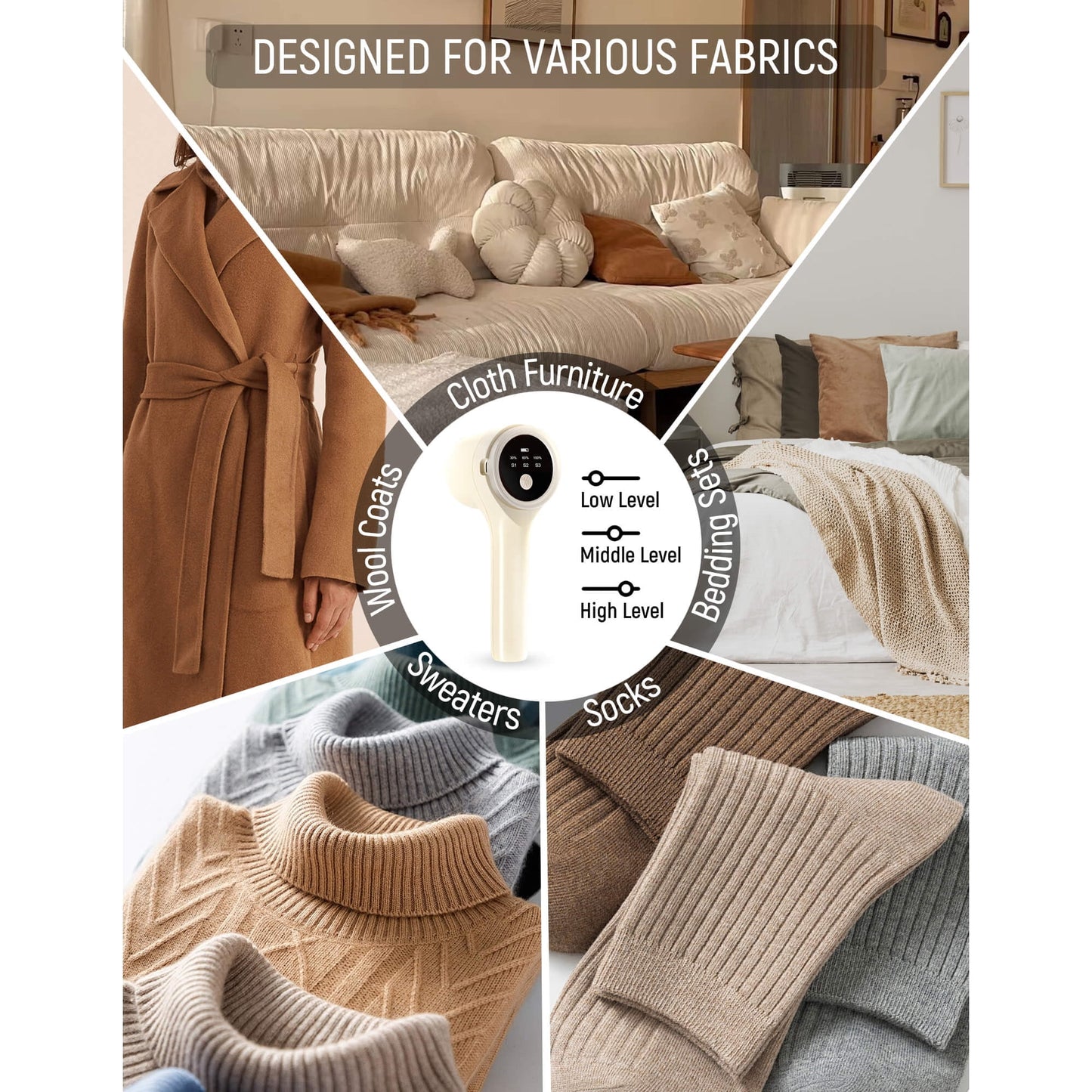 Sentryse Fabric Shaver, Lint Remover Rechargeable, Electric Portable Sweater Defuzzer for Clothes