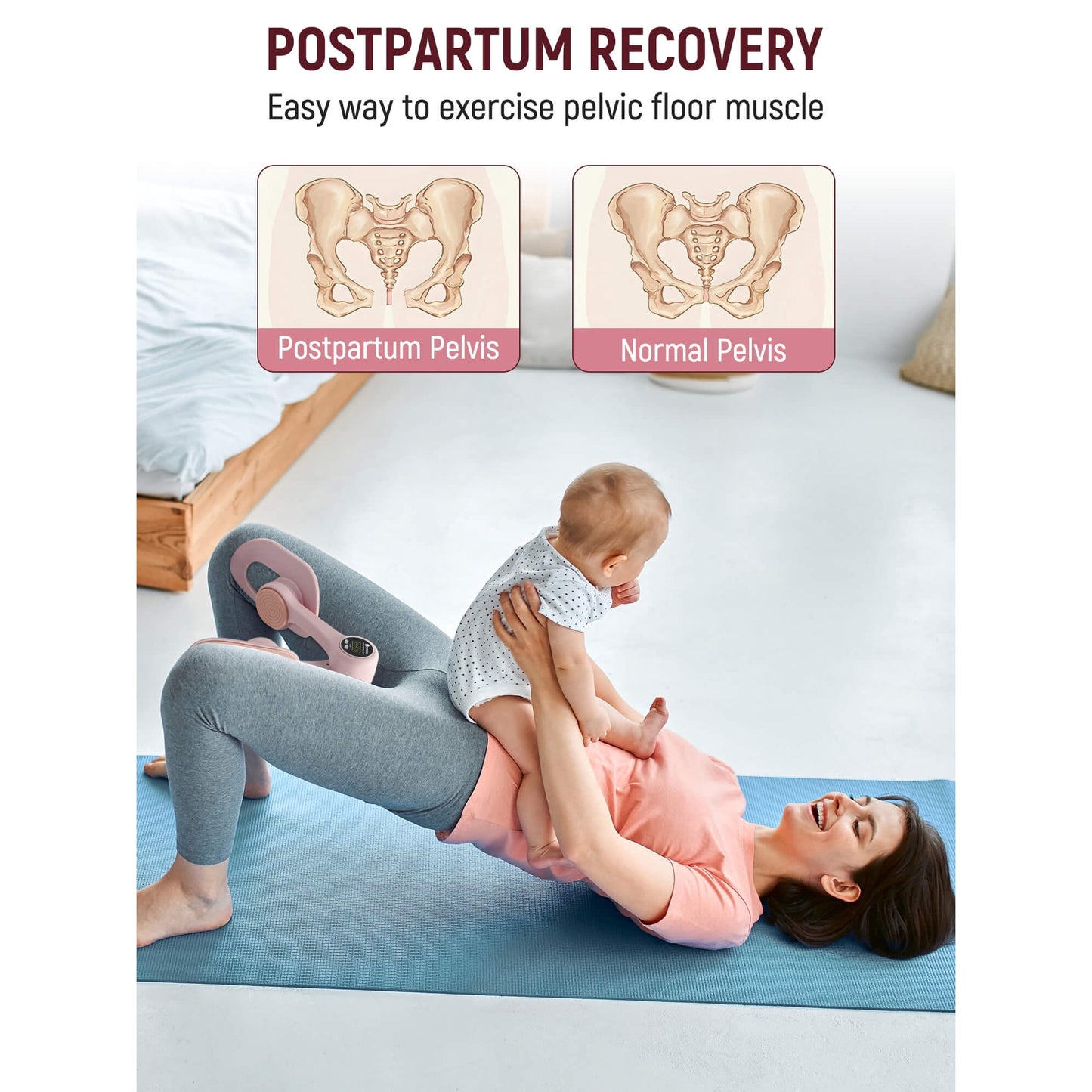 Sentryse Thigh Master, Thigh Trainer Pelvic Floor Exercise Devices with Display Counter, Inner Thigh Exerciser Workout Equipment for Women, Pink