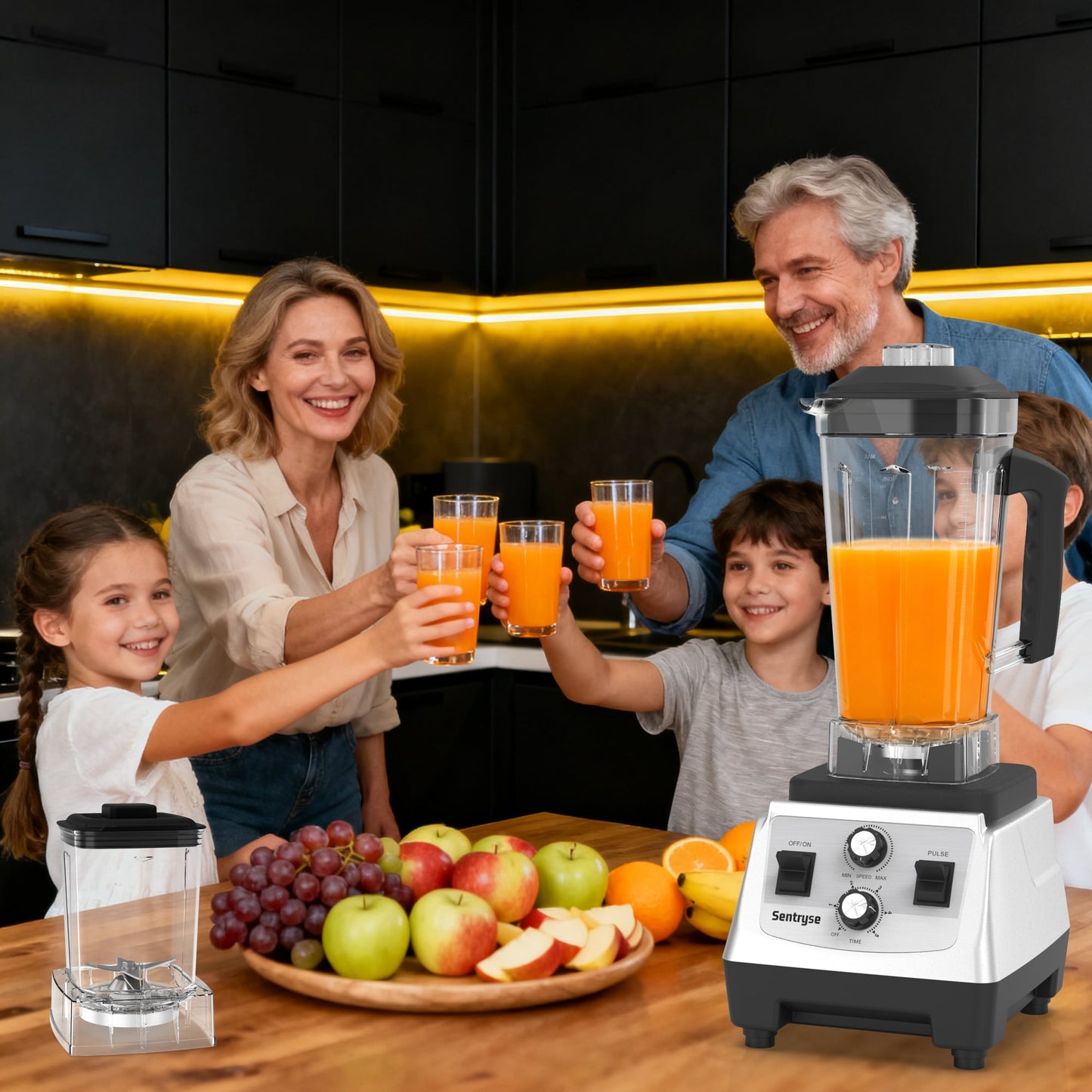 68oz+20oz Smoothie Blender and Grinder Combo, Countertop Blenders for Kitchen, 1800 Watt High Speed Blender for Smoothies, Ice Crushing, Fresh Juice, Frozen Drinks, Puree