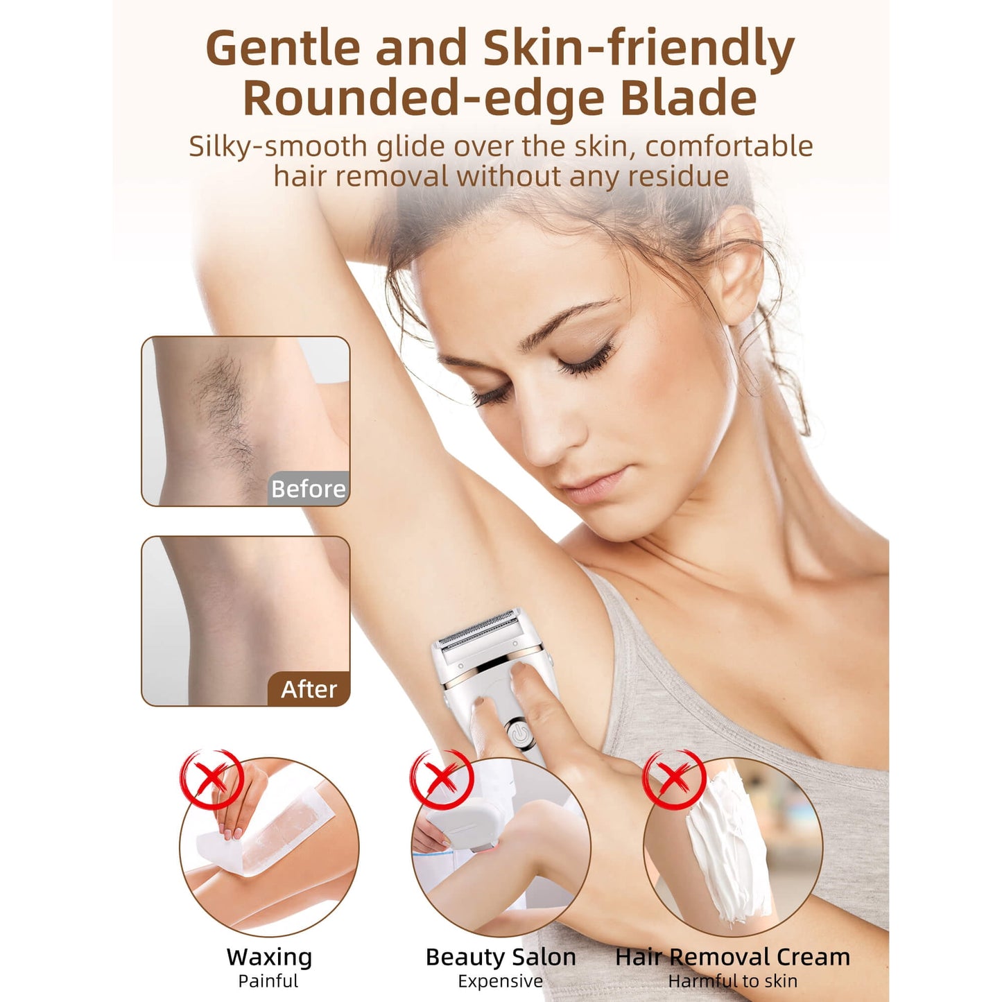 Sentryse Electric Razor for Women, 3 in 1 Lady Electric Shaver Body Hair Remover, Portable Bikini Trimmer for Leg Arm Armpit Underarms