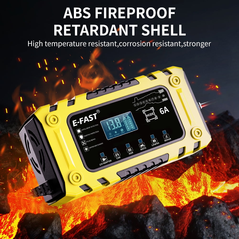 Sentryse 6A Smart Car Battery Charger, Trickle Charger 12V Fully Automatic Battery Maintainer, Float Charger and Desulfator for Motorcycle, ATV, Lithium and Deep Cycle Batteries