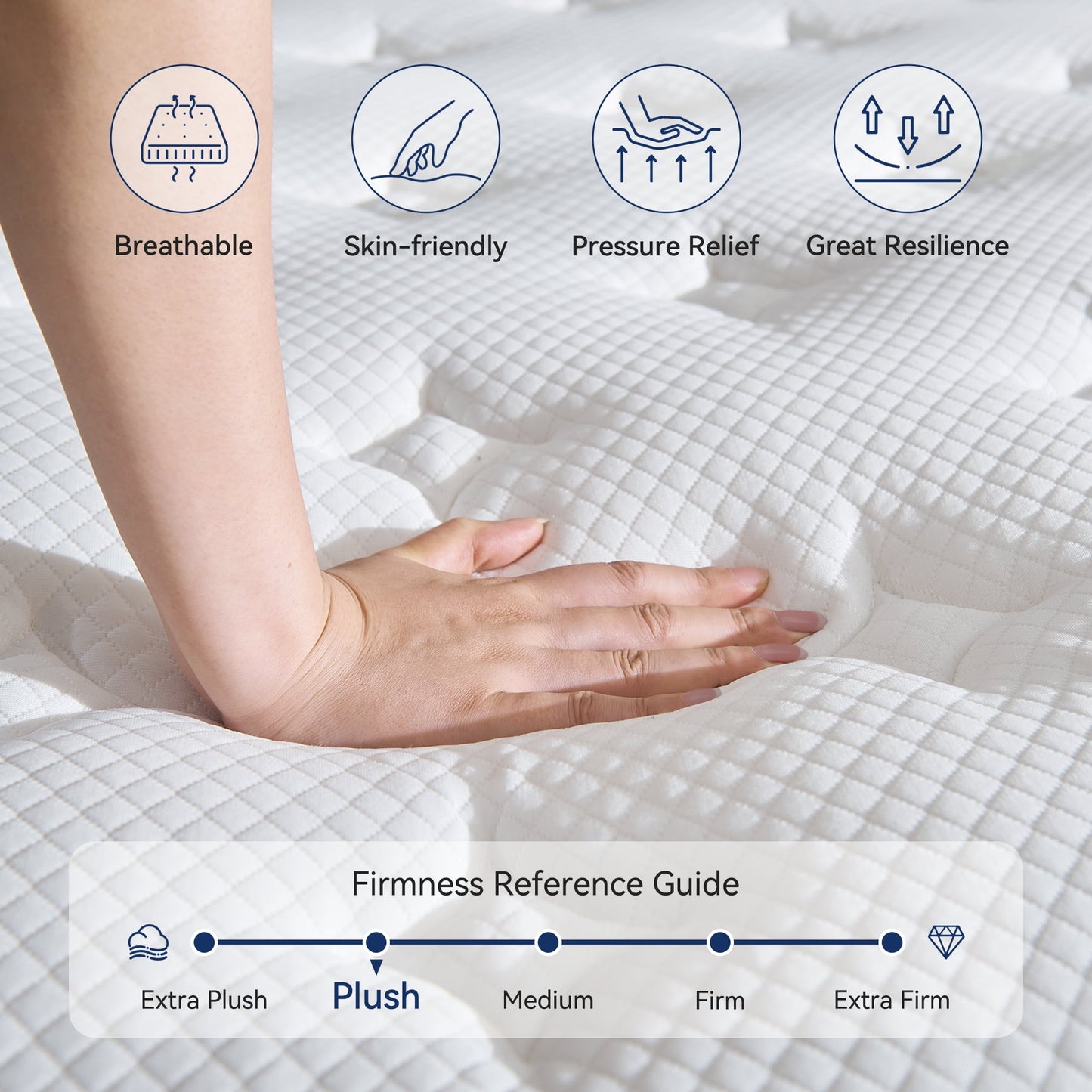 10" Twin Mattress, Euro Top Foam & Pocket Spring Hybrid Mattress in a Box, Plush Comfort, Pressure Relief and Motion Isolation
