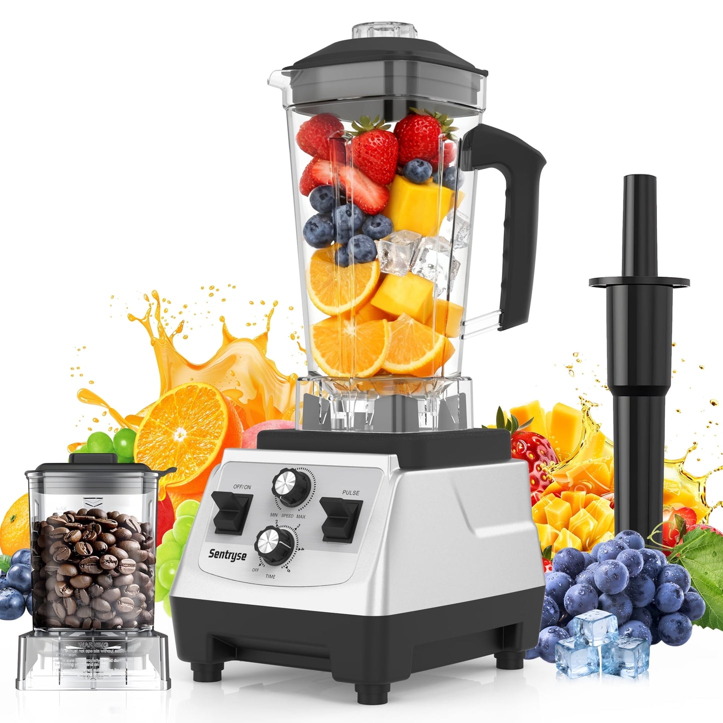 68oz+20oz Smoothie Blender and Grinder Combo, Countertop Blenders for Kitchen, 1800 Watt High Speed Blender for Smoothies, Ice Crushing, Fresh Juice, Frozen Drinks, Puree