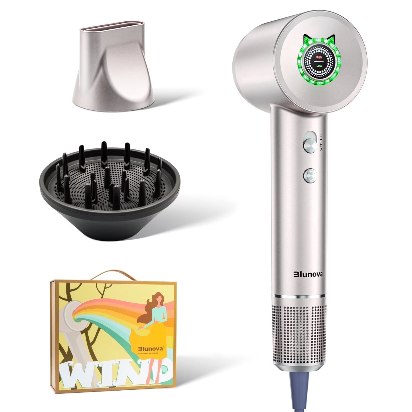 Sentryse Hair Dryer, High-Speed Ionic Blow Dryer, Lightweight Hairdryer with Diffuser, Gift Set for Women