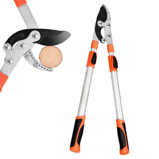 Extendable Anvil Loppers, 27-41'' Telescopic Tree Trimmer, Long Handle Branch Cutter with 2" Clean Cut Capacity for Gardening Pruning