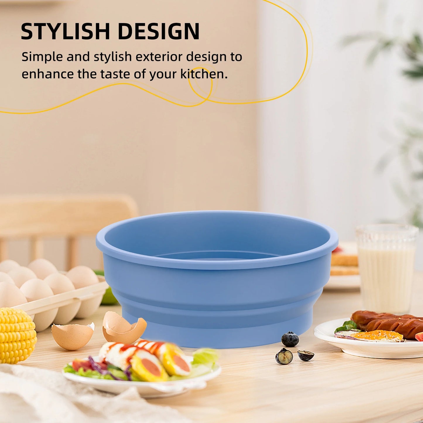 Sentryse Collapsible Batter Bowl, Mess Free Breading Shaker, Silicone Mixing Bowls with Lids, Fry Fish Chicken Onion Rings