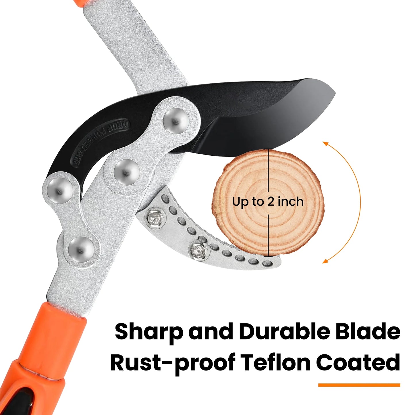 Extendable Anvil Loppers, 27-41'' Telescopic Tree Trimmer, Long Handle Branch Cutter with 2" Clean Cut Capacity for Gardening Pruning