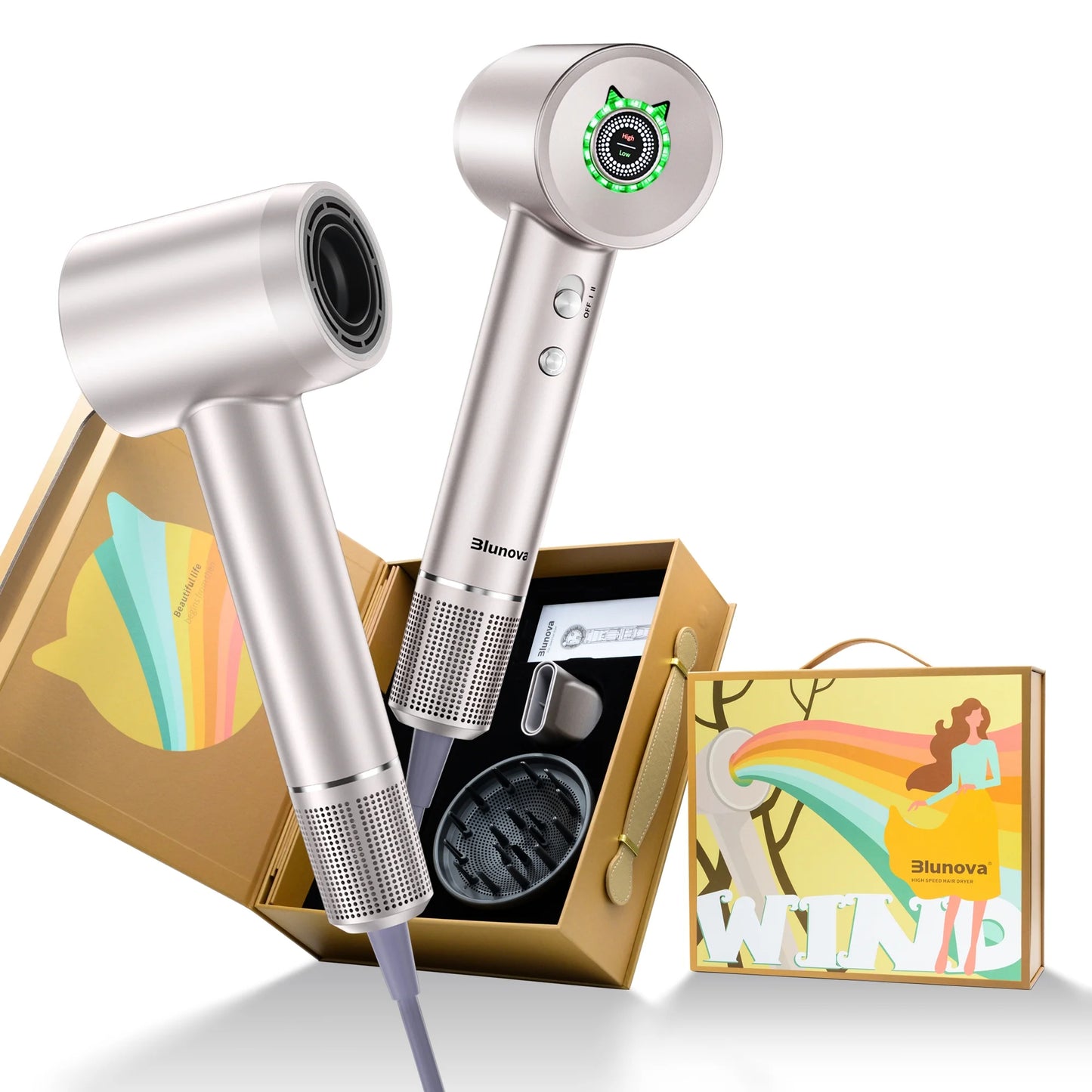 Sentryse Hair Dryer, High-Speed Ionic Blow Dryer, Lightweight Hairdryer with Diffuser, Gift Set for Women