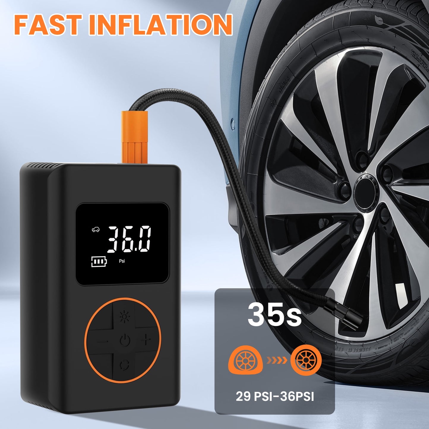 Cordless Tire Inflator Portable 150 Psi Air Compressor Tire Pumps for Car, Bicycle