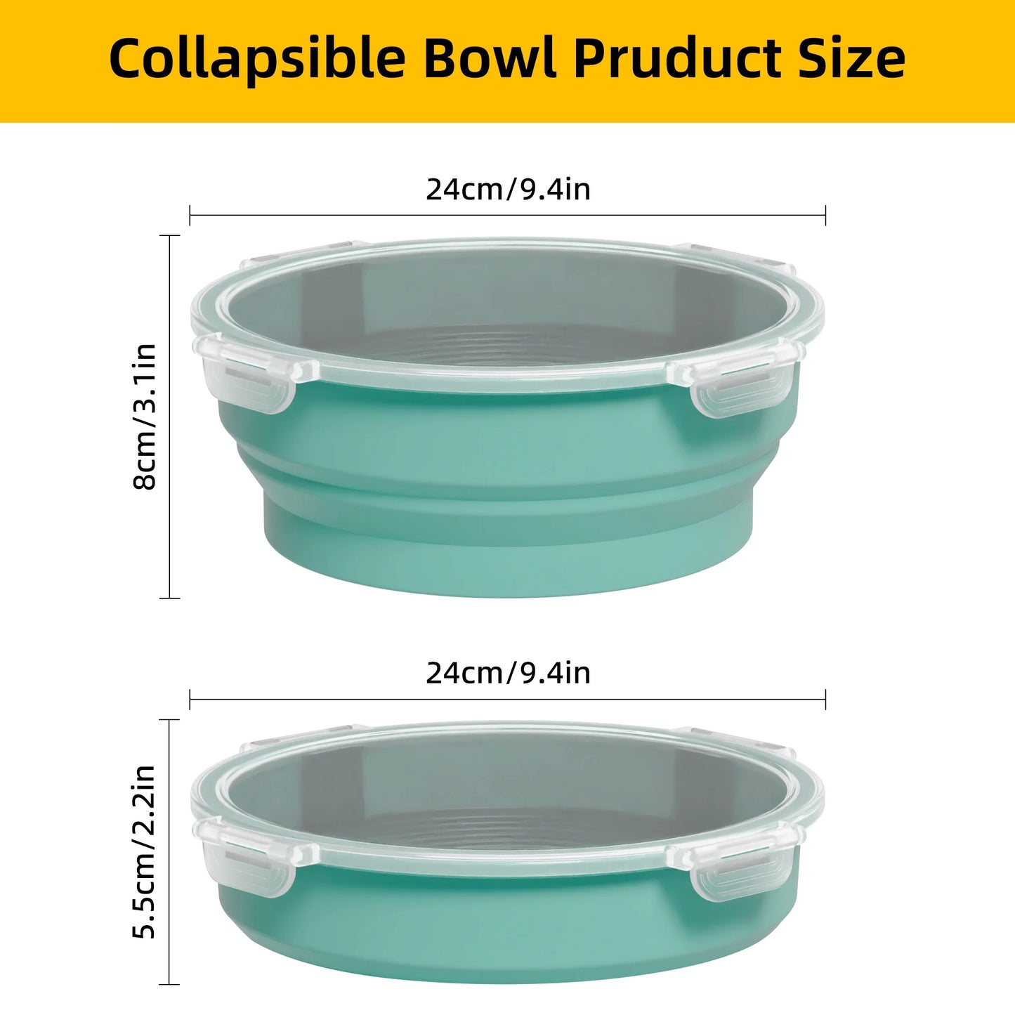 Sentryse Collapsible Batter Bowl, Mess Free Breading Shaker, Silicone Mixing Bowls with Lids, Green