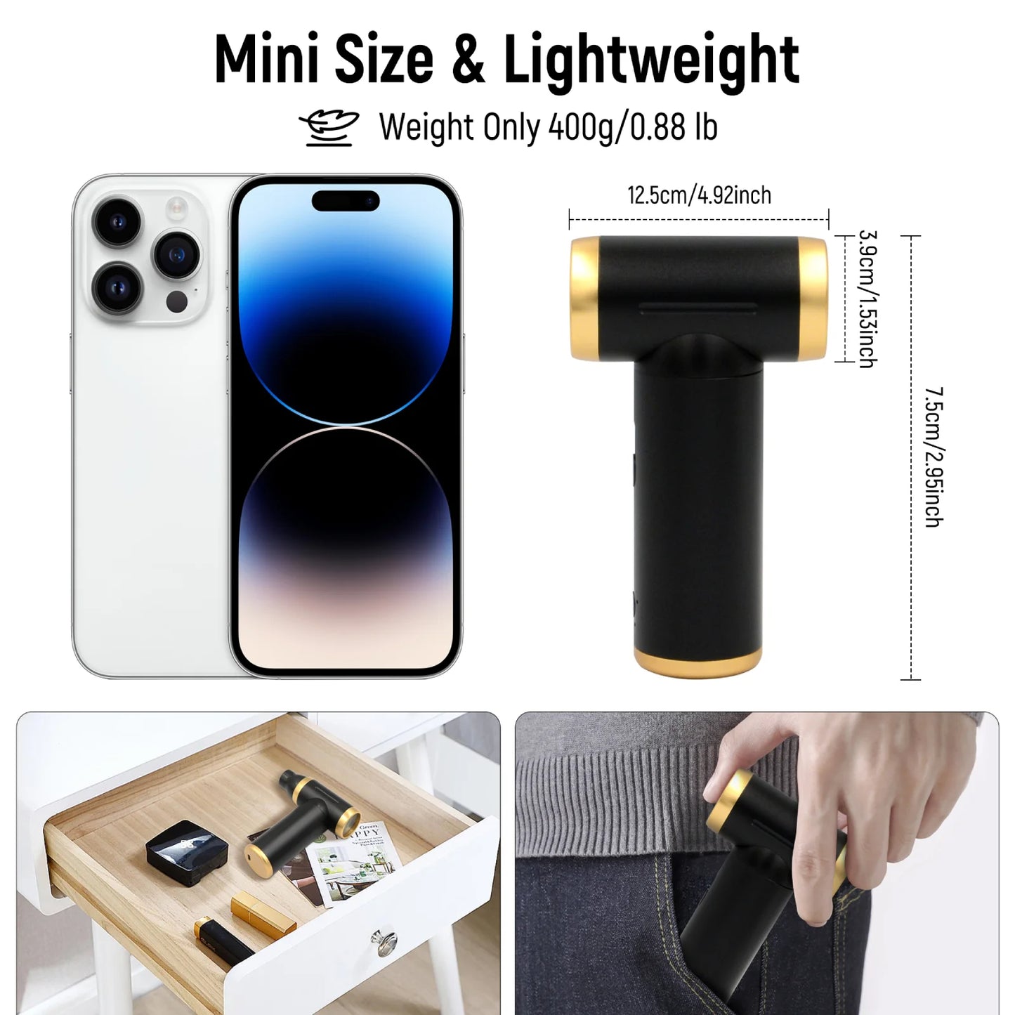 Compressed Air Duster, 200000RPM Electric Cordless Air Duster for Computer Keyboard