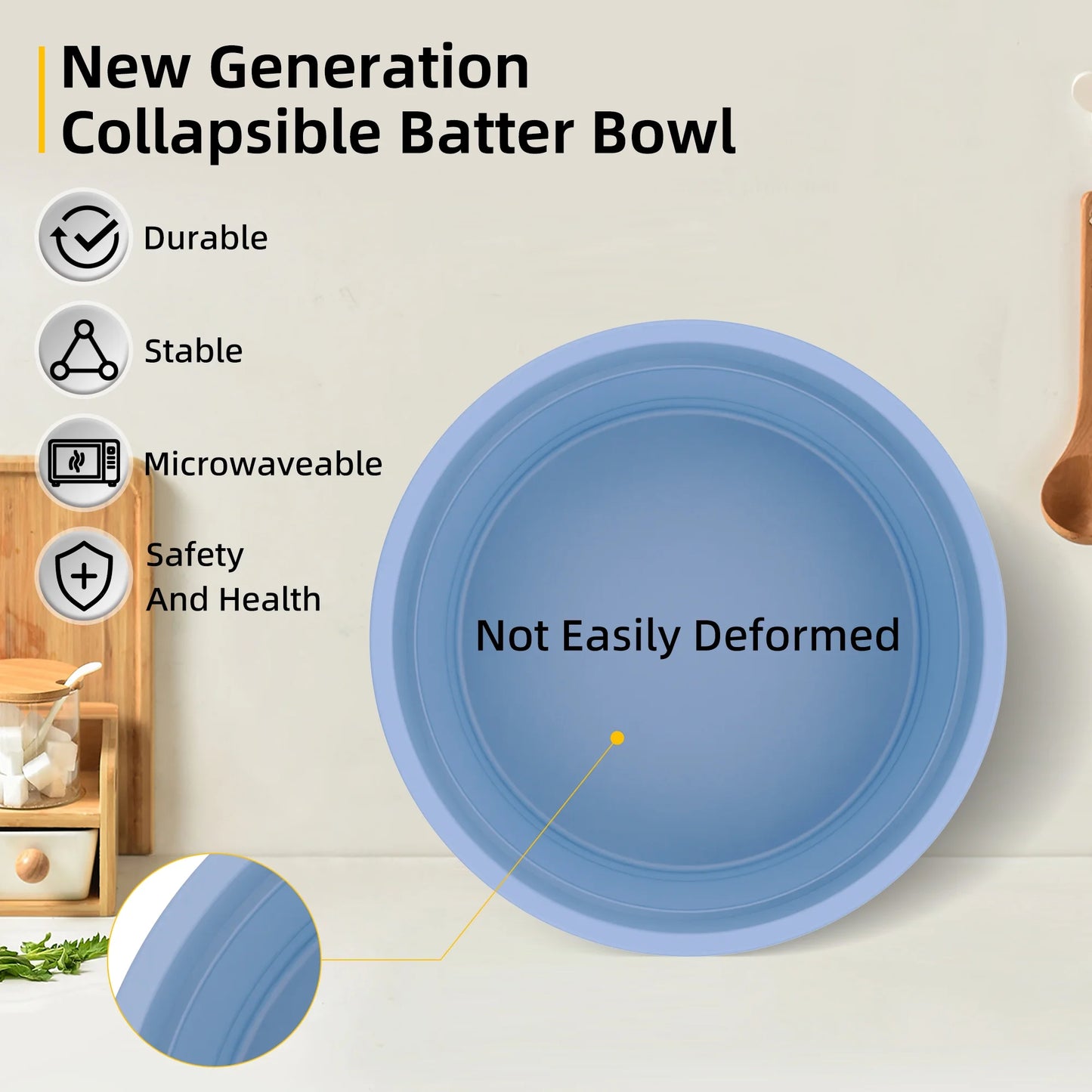 Sentryse Collapsible Batter Bowl, Mess Free Breading Shaker, Silicone Mixing Bowls with Lids, Fry Fish Chicken Onion Rings