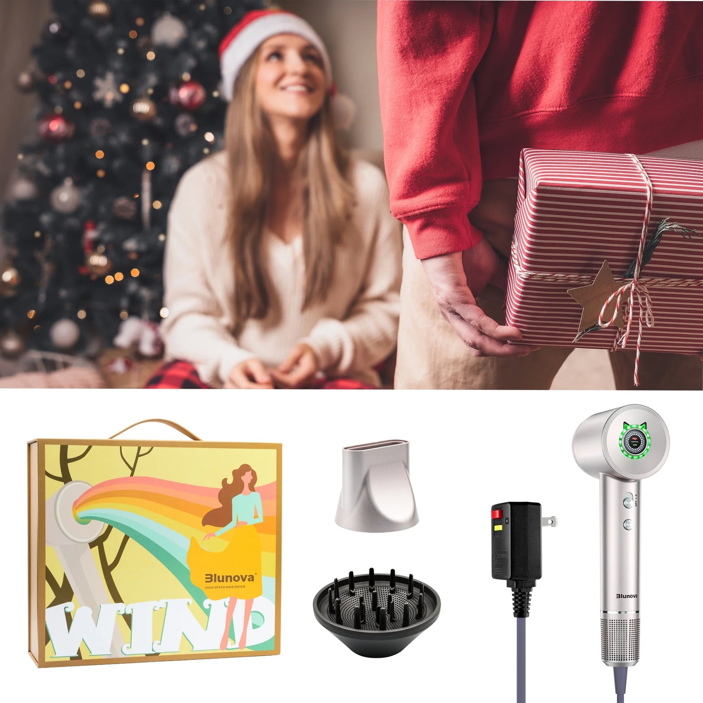 Sentryse Hair Dryer, High-Speed Ionic Blow Dryer, Lightweight Hairdryer with Diffuser, Gift Set for Women