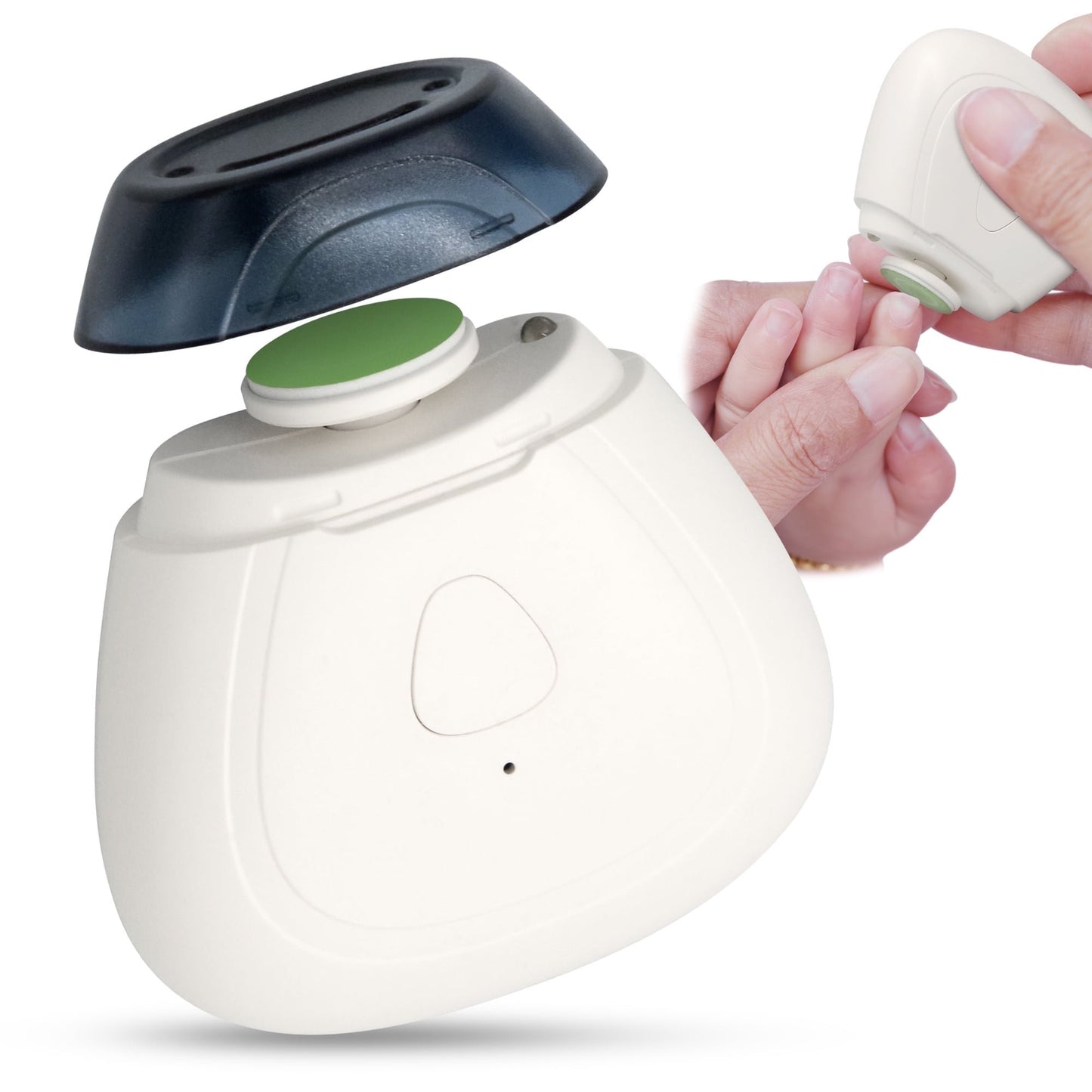 Baby Electric Nail Trimmer with LED Light, Adjustable Speed, Rechargeable Mini Baby Nail File, Baby Nail Clippers Safe for 3+ Months Old Babies (White)