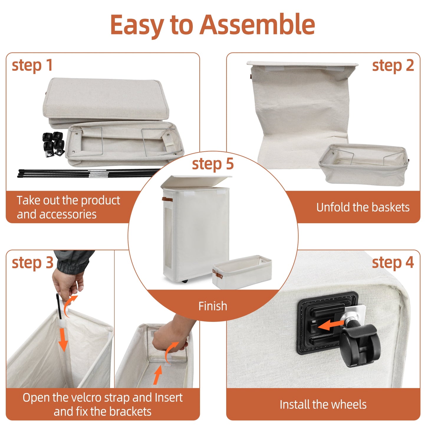 2-Piece Set Toilet Paper Storage Basket with Wheels, Extra Large Free Standing Paper Roll Basket for Home, Toilet Paper Containers for up to 20+ Regular Rolls (Beige)