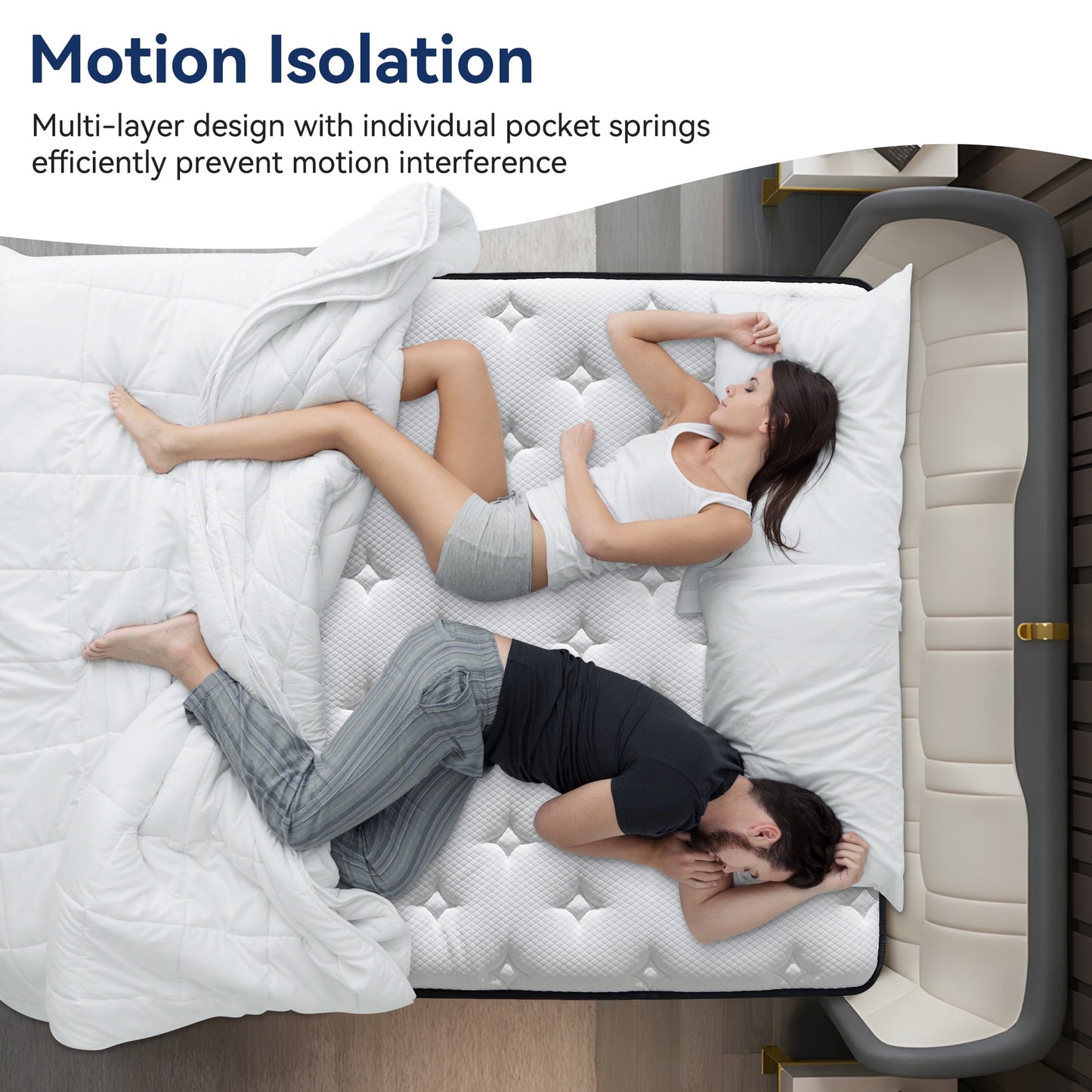 12" Queen Mattress, Euro Top Foam & Pocket Spring Hybrid Mattress in a Box, Plush Comfort, Pressure Relief and Motion Isolation