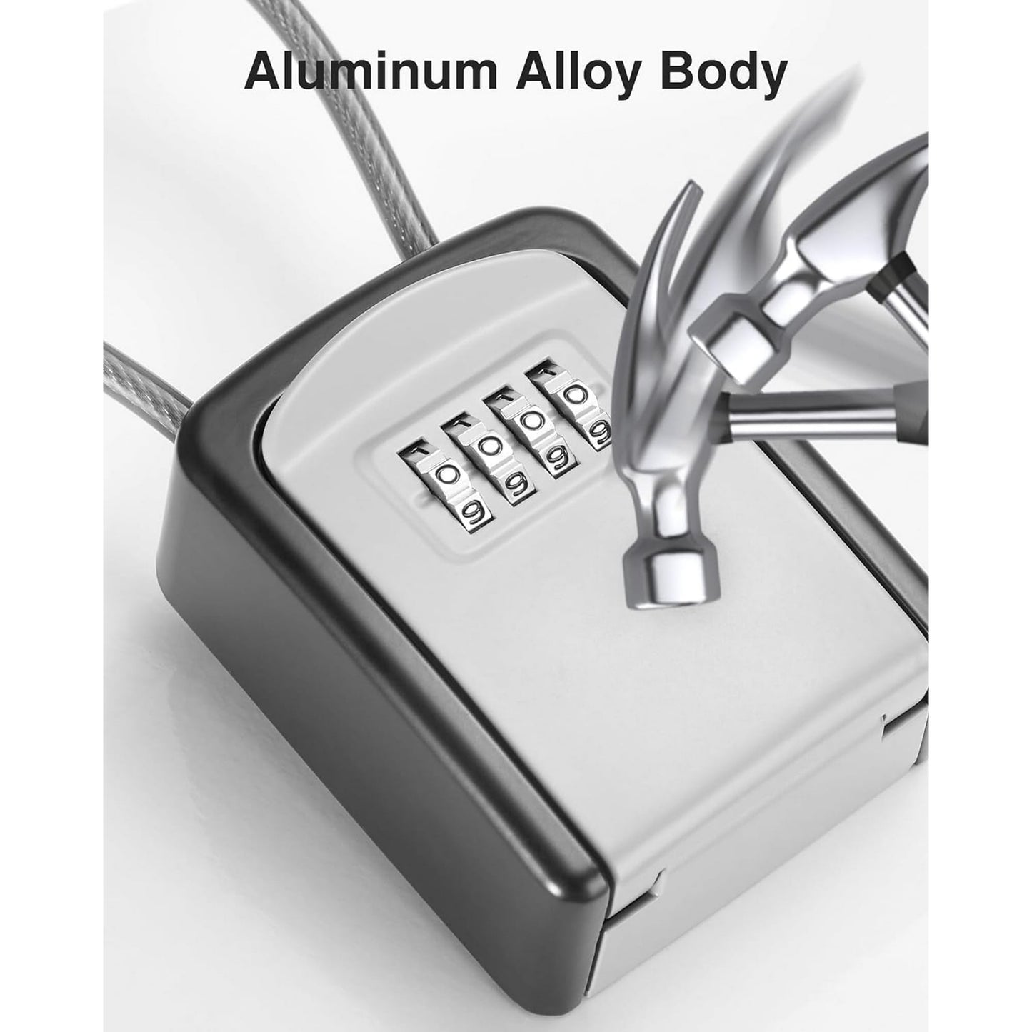 Sentryse Key Lock Box, Portable Combination Lockbox Wall-Mounted Key Storage Box, Resettable Code Safe Security Lock Box for Home, Office, Apartment