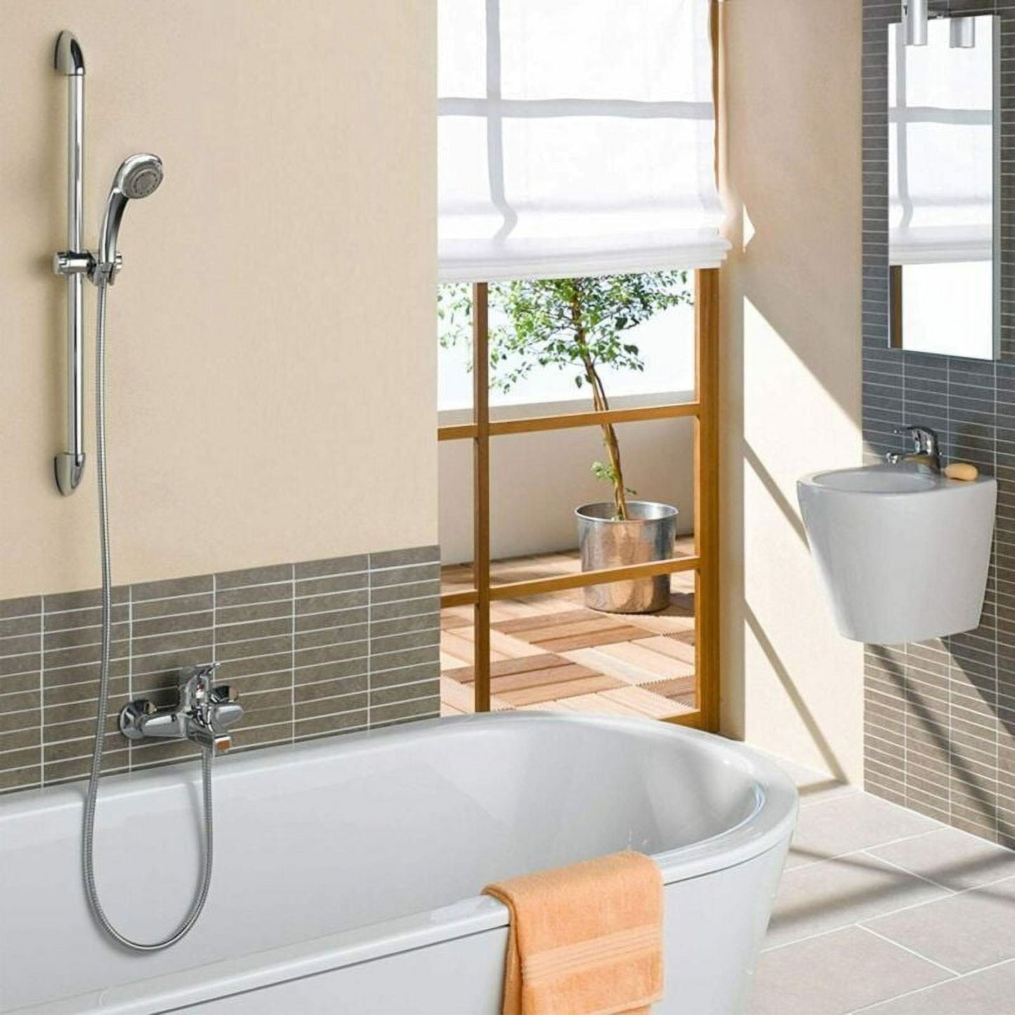 Sentryse Shower Hose Extra Long 118", Chrome Handheld Shower Head Hose with Brass Insert and Nut