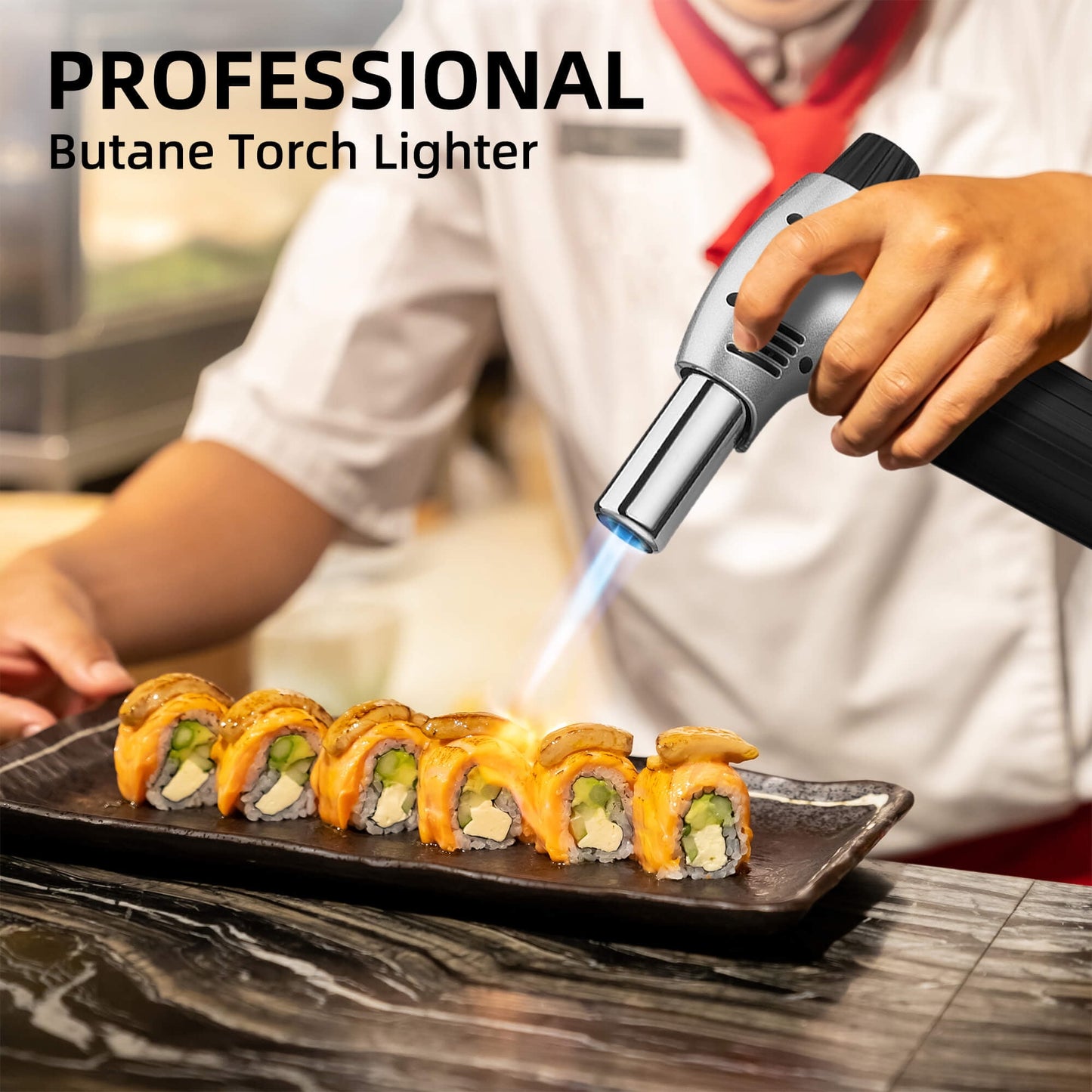 Sentryse Culinary Butane Torch, Professional Cooking Torch Lighter Butane Refillable for Baking BBQ