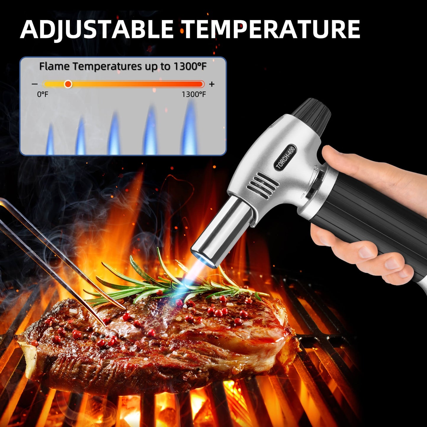 Sentryse Culinary Butane Torch, Professional Cooking Torch Lighter Butane Refillable for Baking BBQ