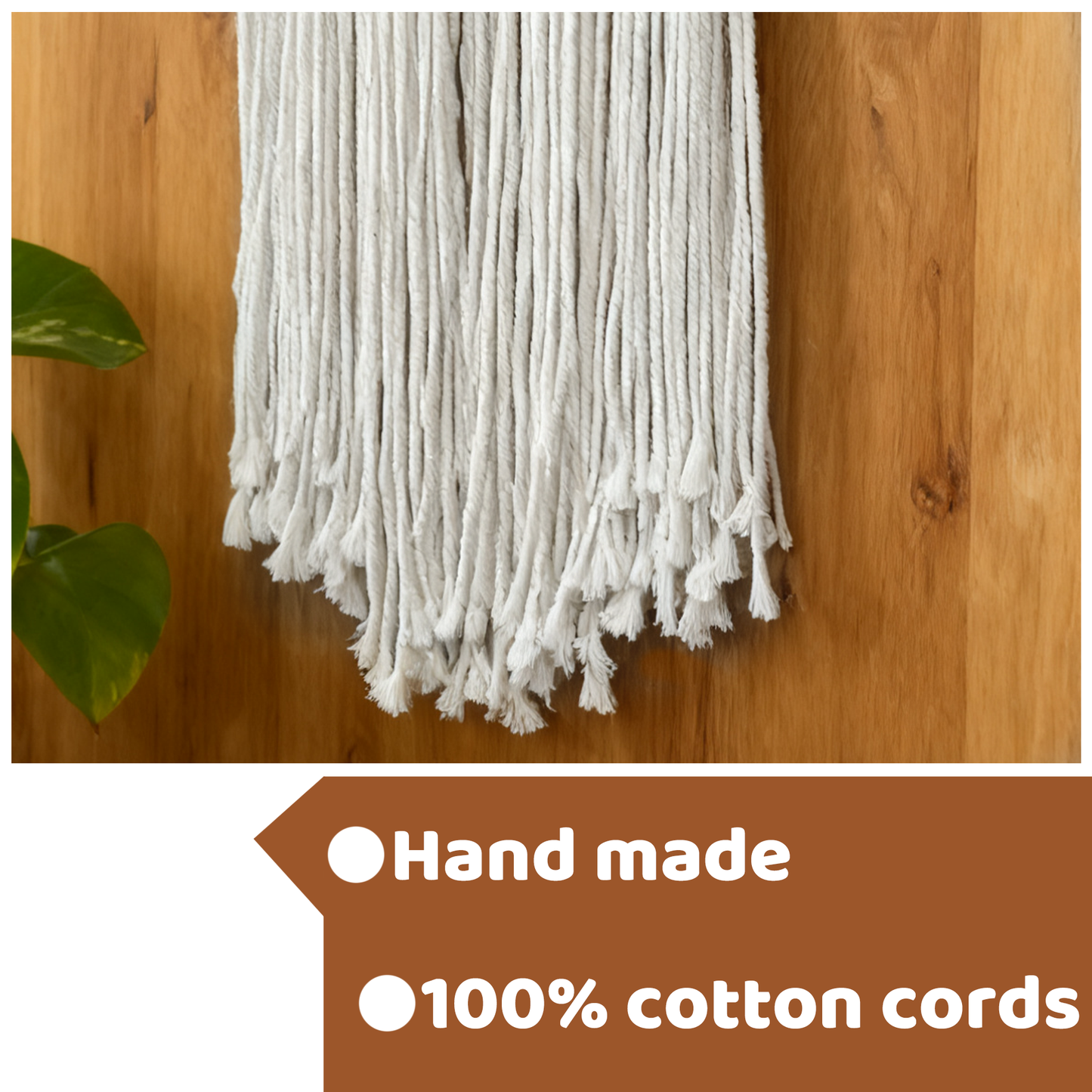 Bohemian Macrame Fox Wall Hanging - 100% Cotton Hand-Woven Tapestry with Leaf Accents, Perfect for Bedroom, Living Room, Hallway & Gallery Decor, 31×15 Inch, White