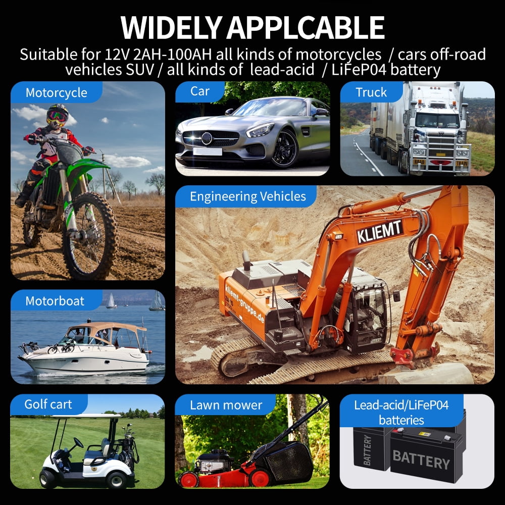 Sentryse 6A Smart Car Battery Charger, Trickle Charger 12V Fully Automatic Battery Maintainer, Float Charger and Desulfator for Motorcycle, ATV, Lithium and Deep Cycle Batteries