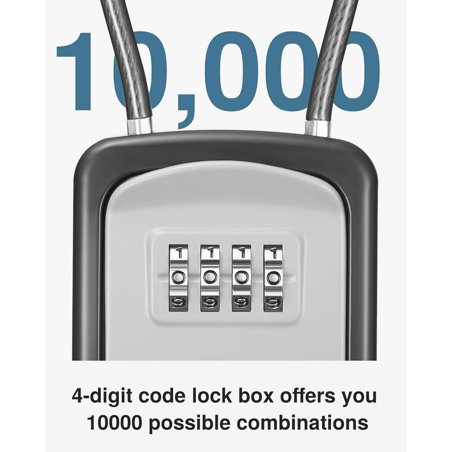 Sentryse Key Lock Box, Portable Combination Lockbox Wall-Mounted Key Storage Box, Resettable Code Safe Security Lock Box for Home, Office, Apartment