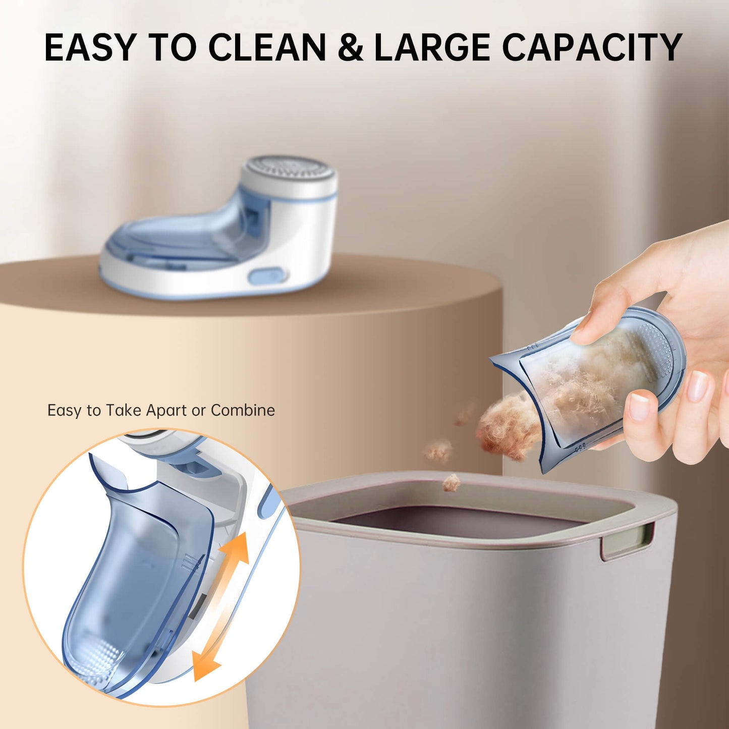 Sentryse Fabric Shaver, Lint Remover Rechargeable, Electric Portable Sweater Defuzzer with 2 Spare Blades, Blue