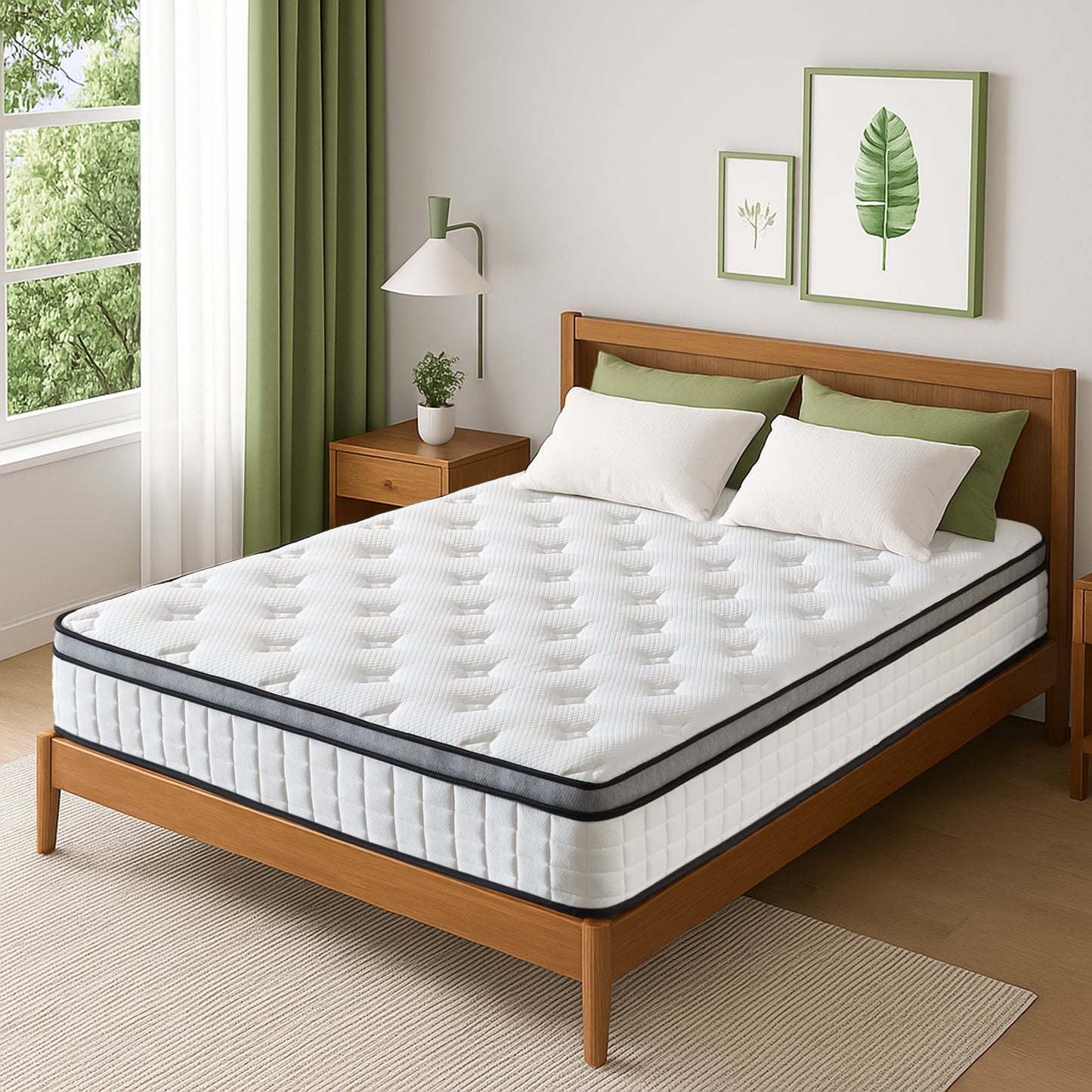 10" Queen Mattress, Euro Top Foam & Pocket Spring Hybrid Mattress in a Box, Plush Comfort, Pressure Relief and Motion Isolation