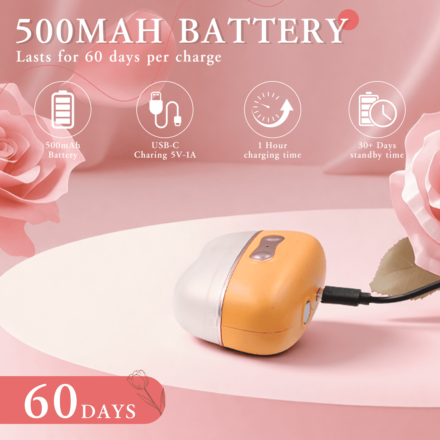 4 in 1 Electric Nail Clipper with Nail Lamp, LED Light, 2-Speed Automatic Trimmer with Clippings Catcher, Safe for Adults, Kids & Seniors (Orange)