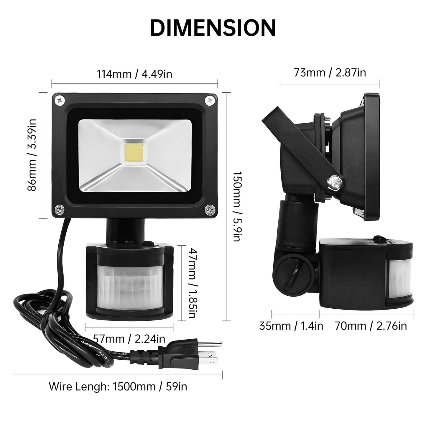 Sentryse Motion Sensor Flood Lights Outdoor, Waterproof LED Security Light for Garage, Yard, Porch