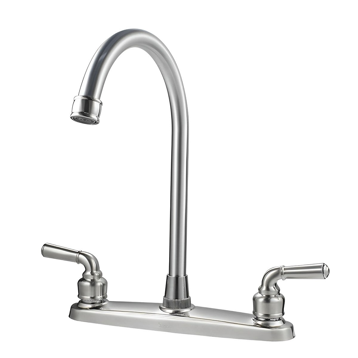 Sentryse 2 Handle Kitchen Sink Faucet, High Arc 360 Swivel Stainless Steel Pipe 3 Hole Kitchen Faucet for RV Laundry Farmhouse Bar Sink, Silver