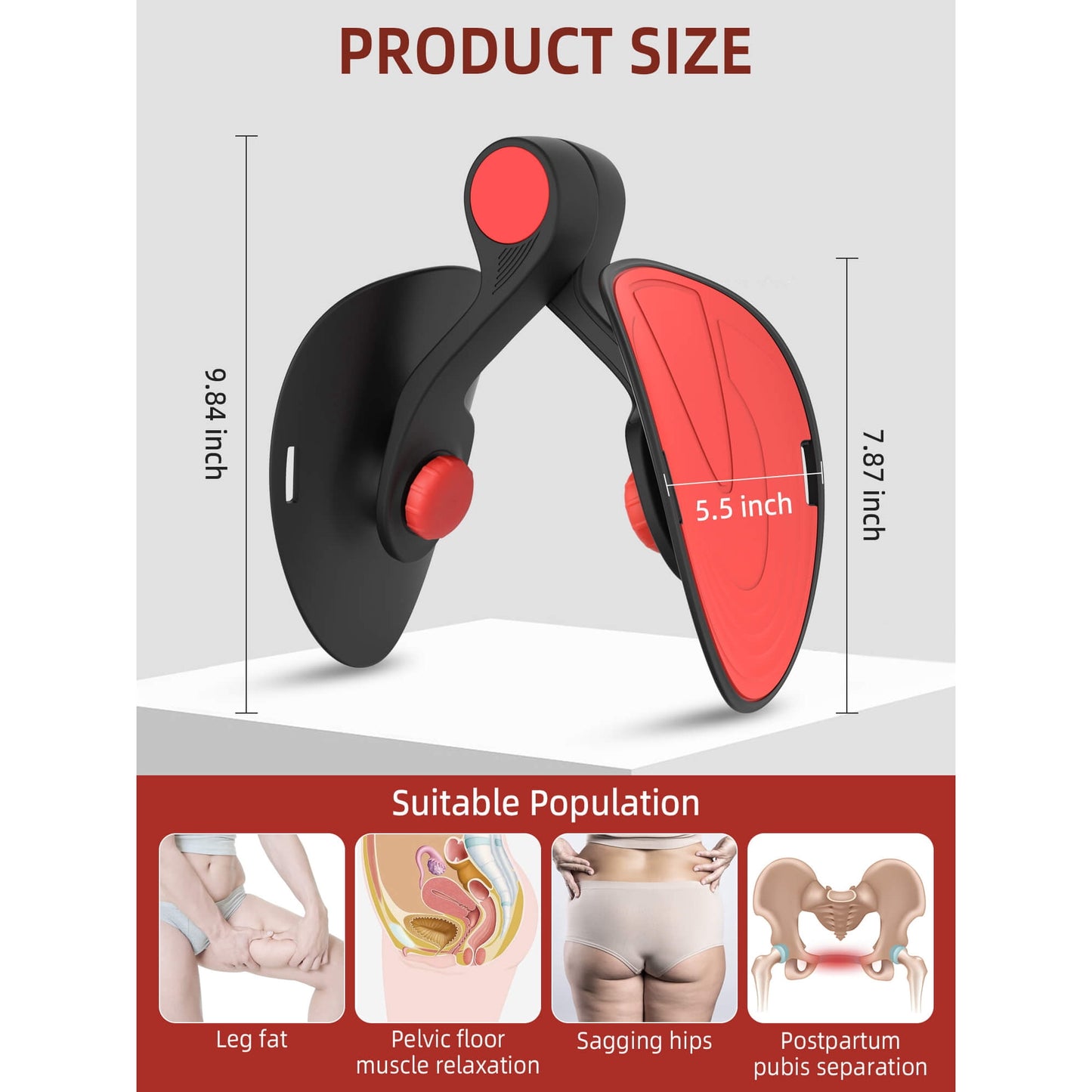 Sentryse Thigh Master Hip Trainer Kegel Exerciser, 48.5 lbs Pelvic Floor Muscle Trainer, Inner Thigh Exercise Equipment for Men Women Home Gym, Black