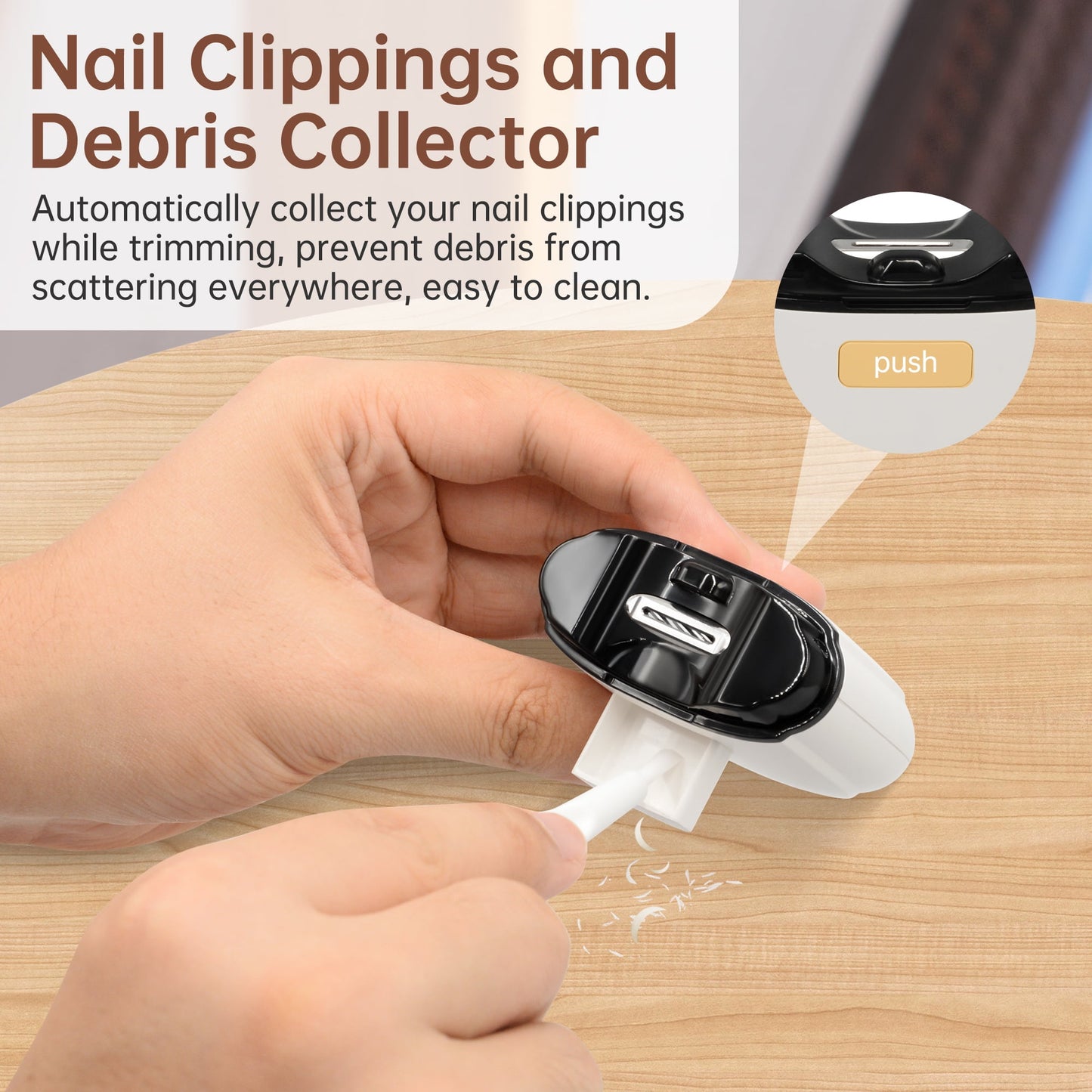 Electric Nail Clipper with Clippings Catcher - 3-Speed Automatic Trimmer, LED Light, Safe for Adults, Kids & Seniors (White)